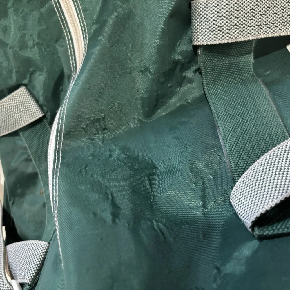 Vintage 80s 90s Adidas Duffle Bag Green Trefoil Gym Bag RARE Zipper Large Gear